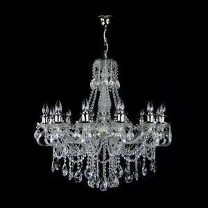 Casa Padrino Luxus Barock Kristall Kronleuchter Silber  74 x H. 65 cm - Prunkvolle Messing Kronleuchter mit b�hmischem Kristallglas - Barock M�bel - Edel & Prunkvoll