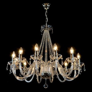 Casa Padrino Luxus Barock Kristall Kronleuchter Silber  75 x H. 70 cm - Prunkvolle Messing Kronleuchter mit b�hmischem Kristallglas - Barock M�bel - Edel & Prunkvoll