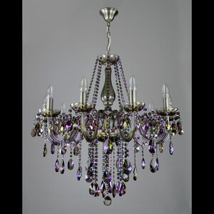 Casa Padrino Luxus Barock Kristall Kronleuchter Silber  75 x H. 75 cm - Prunkvolle Messing Kronleuchter mit b�hmischem Kristallglas - Barock M�bel - Edel & Prunkvoll