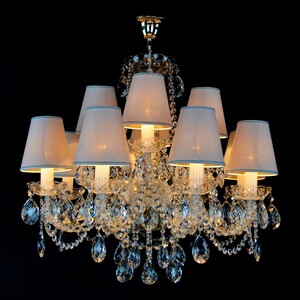 Casa Padrino Luxus Barock Kristall Kronleuchter Silber  76 x H. 56 cm - Prunkvolle Messing Kronleuchter mit b�hmischem Kristallglas - Barock M�bel - Edel & Prunkvoll