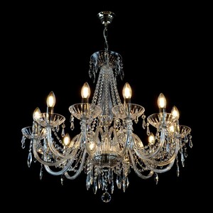 Casa Padrino Luxus Barock Kristall Kronleuchter Silber  80 x H. 75 cm - Prunkvolle Messing Kronleuchter mit b�hmischem Kristallglas - Barock M�bel - Edel & Prunkvoll