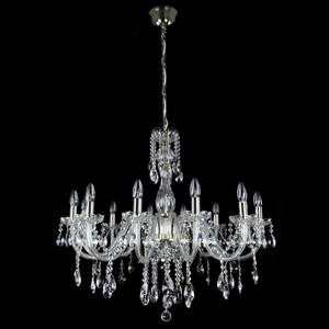 Casa Padrino Luxus Barock Kristall Kronleuchter Silber  83 x H. 77 cm - Prunkvolle Messing Kronleuchter mit b�hmischem Kristallglas - Barock M�bel - Edel & Prunkvoll