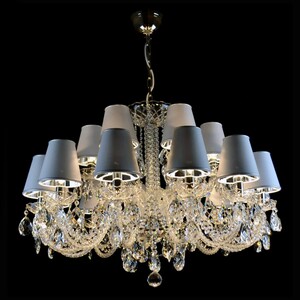 Casa Padrino Luxus Barock Kristall Kronleuchter Silber  88 x H. 65 cm - Prunkvolle Messing Kronleuchter mit b�hmischem Kristallglas - Barock M�bel - Edel & Prunkvoll
