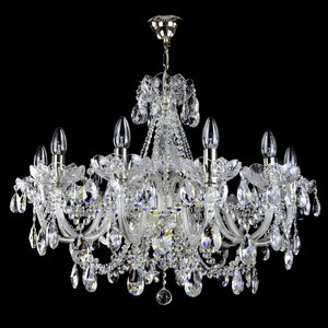 Casa Padrino Luxus Barock Kristall Kronleuchter Silber  90 x H. 105 cm - Prunkvolle Messing Kronleuchter mit b�hmischem Kristallglas - Barock M�bel - Edel & Prunkvoll