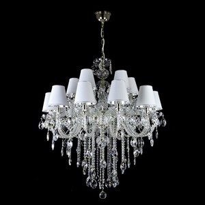 Casa Padrino Luxus Barock Kristall Kronleuchter Silber  90 x H. 105 cm - Prunkvolle Messing Kronleuchter mit b�hmischem Kristallglas - Barock M�bel - Edel & Prunkvoll