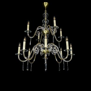 Casa Padrino Luxus Barock Kristall Kronleuchter Silber  90 x H. 105 cm - Prunkvolle Messing Kronleuchter mit b�hmischem Kristallglas - Barock M�bel - Edel & Prunkvoll