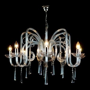 Casa Padrino Luxus Barock Kristall Kronleuchter Silber  90 x H. 58 cm - Prunkvolle Messing Kronleuchter mit b�hmischem Kristallglas - Barock M�bel - Edel & Prunkvoll