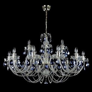 Casa Padrino Luxus Barock Kristall Kronleuchter Silber  90 x H. 63 cm - Prunkvolle Messing Kronleuchter mit b�hmischem Kristallglas - Barock M�bel - Edel & Prunkvoll