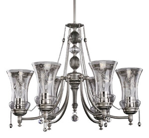 Casa Padrino Luxus Barock Kristall Kronleuchter Silber  60 x H. 65 cm - Prunkvoller Wohnzimmer Kronleuchter im Barockstil - Edel & Prunkvoll