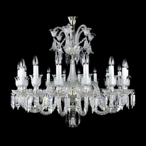 Casa Padrino Luxus Barock Kristall Kronleuchter Silber  99 x H. 90 cm - Prunkvolle Messing Kronleuchter mit b�hmischem Kristallglas - Barock M�bel - Edel & Prunkvoll