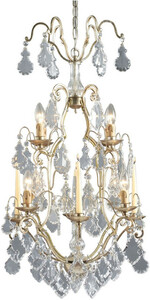 Casa Padrino Luxus Barock Kristall Kronleuchter mit 4 Kerzenhalter Silber  55 x H. 95 cm - Eleganter Lster im Barockstil - Luxus Qualitt - Made in Italy