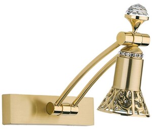 Casa Padrino Luxus Barock Kristall LED Wandleuchte / Leseleuchte Gold H. 20 cm