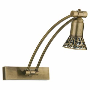 Casa Padrino Luxus Barock LED Wandleuchte / Leseleuchte Messing mit Patina H. 35 cm