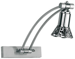 Casa Padrino Luxus Barock LED Wandleuchte / Leseleuchte Silber H. 35 cm