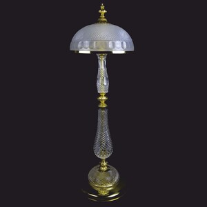 Casa Padrino Luxus Barock Kristall LED Stehleuchte Gold Gl�nzend  35 x H. 107 cm