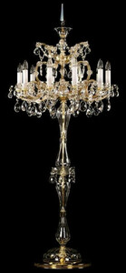Casa Padrino Luxus Barock Kristall Stehleuchte Gold  68 x H. 168 cm - Prunkvolle Stehlampe mit Bhmischem Kristallglas - Barock Kristall Leuchten - Luxus Qualitt
