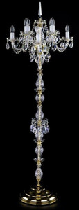 Casa Padrino Luxus Barock Kristall Stehleuchte Gold  56 x H. 160 cm - Prunkvolle Stehlampe mit Bhmischem Kristallglas - Barock Kristall Leuchten