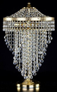 Casa Padrino Luxus Barock Kristall Tischleuchte Gold  30 x H. 50 cm - Prunkvolle Schreibtischleuchte mit Bhmischem Kristallglas - Barock Kristall Leuchten