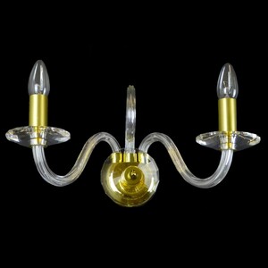 Casa Padrino Luxus Barock Kristall Tischleuchte Gold 40 x 17 x H. 20 cm - Prunkvolle Messing Tischleuchte mit b�hmischem Kristallglas - Barock M�bel - Edel & Prunkvoll
