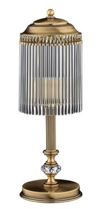 Casa Padrino Luxus Barock Kristall Tischleuchte Messing mit Patina H. 47 cm