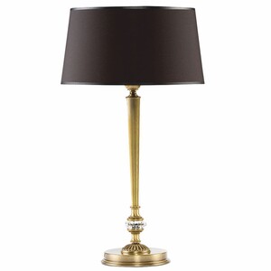 Casa Padrino Luxus Barock Kristall Tischleuchte Messing mit Patina / Dunkelbraun H. 60 cm