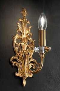 Casa Padrino Luxus Barock Kristall Wandleuchte Gold 15 x 15 x H. 33 cm - Prunkvolle Wandlampe im Barockstil - Barock Leuchten - Edel & Prunkvoll - Luxus Qualit�t - Made in Italy