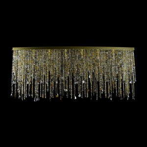 Casa Padrino Luxus Barock Kristall Wandleuchte Gold 140 x 30 x H. 50 cm - Prunkvolle Messing Wandleuchte mit b�hmischem Kristallglas - Barock M�bel - Edel & Prunkvoll