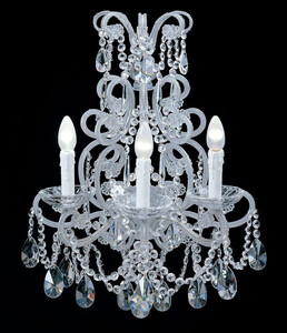 Casa Padrino Luxus Barock Kristall Wandleuchte Wei� 24 x 7 x H. 64 cm - Prunkvolle Barockstil Wandlampe mit hochwertigem Kristallglas - Luxus Qualit�t - Made in Italy