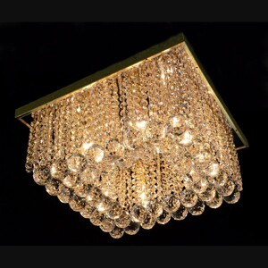 Casa Padrino Luxus Barock Kristall Wandleuchte Gold 40 x 40 x H. 33 cm - Prunkvolle Messing Wandleuchte mit b�hmischem Kristallglas - Barock M�bel - Edel & Prunkvoll