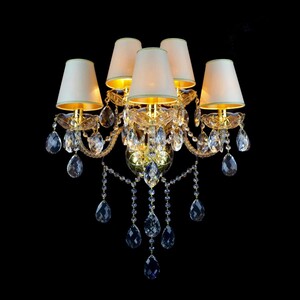 Casa Padrino Luxus Barock Kristall Wandleuchte Gold 43 x 18 x H. 52 cm - Prunkvolle Messing Wandleuchte mit b�hmischem Kristallglas - Barock M�bel - Edel & Prunkvoll