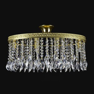 Casa Padrino Luxus Barock Kristall Wandleuchte Gold 50 x 20 x H. 20 cm - Prunkvolle Messing Wandleuchte mit b�hmischem Kristallglas - Barock M�bel - Edel & Prunkvoll