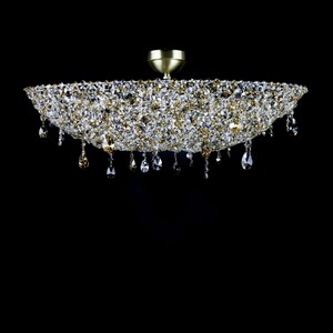 Casa Padrino Luxus Barock Kristall Wandleuchte Gold 80 x 30 x H. 25 cm - Prunkvolle Messing Wandleuchte mit b�hmischem Kristallglas - Barock M�bel - Edel & Prunkvoll