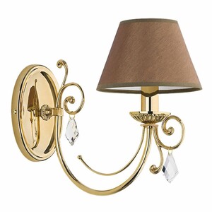 Casa Padrino Luxus Barock Kristall Wandleuchte Gold / Braun H. 29 cm