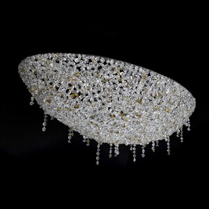 Casa Padrino Luxus Barock Kristall Wandleuchte Silber 100 x 54 x H. 30 cm - Prunkvolle Messing Wandleuchte mit b�hmischem Kristallglas - Barock M�bel - Edel & Prunkvoll