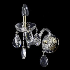 Casa Padrino Luxus Barock Kristall Wandleuchte Silber 22 x 14 x H. 22 cm - Prunkvolle Messing Wandleuchte mit b�hmischem Kristallglas - Barock M�bel - Edel & Prunkvoll