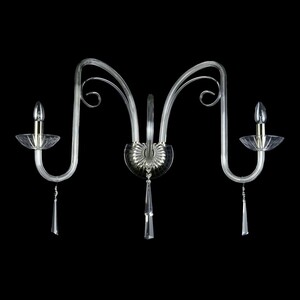 Casa Padrino Luxus Barock Kristall Wandleuchte Silber 75 x 45 x H. 30 cm - Prunkvolle Messing Wandleuchte mit b�hmischem Kristallglas - Barock M�bel - Edel & Prunkvoll