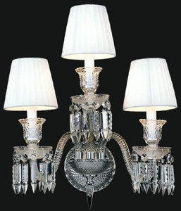 Casa Padrino Luxus Barock Kristallglas Wandleuchte Silber / Wei 48 x H. 48 cm - Prunkvolle Wandlampe im Barockstil