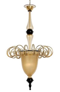 Casa Padrino Luxus Barock Kristallglas Kronleuchter Gold / Schwarz  73 x H. 135 cm - Made in Italy