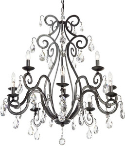 Casa Padrino Luxus Barock Kronleuchter mit Swarovski Kristallglas Anthrazit  90 x H. 100 cm - Hotel & Restaurant Kronleuchter - Edel & Prunkvoll - Luxus Qualit�t - Made in Italy