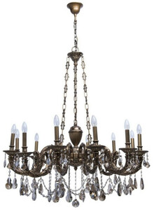 Casa Padrino Luxus Barock Kronleuchter Bronzefarben  100 x H. 240 cm - Prunkvoller Messing Kronleuchter mit hochwertigem Kristallglas - Barock M�bel