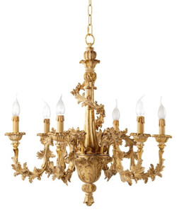 Casa Padrino Luxus Barock Kronleuchter Antik Naturfarben / Antik Gold  69 x H. 72 cm - Prunkvoller Barockstil Wohnzimmer Kronleuchter - Edel & Prunkvoll - Luxus Qualit�t - Made in Italy