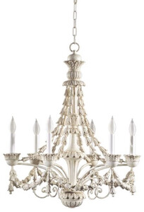 Casa Padrino Luxus Barock Kronleuchter Wei� / Beige  63 x H. 82 cm