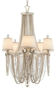 Casa Padrino Luxus Barock Kronleuchter Silber / Creme  66 x H. 104 cm - Prunkvoller Hotel & Restaurant Kronleuchter im Barockstil