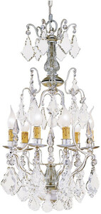 Casa Padrino Luxus Barock Kristall Kronleuchter Silber / Gold  35 x H. 70 cm - Eleganter L�ster im Barockstil - Luxus Qualit�t - Made in Italy