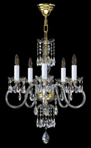 Casa Padrino Luxus Barock Kristall Kronleuchter Gold / Wei�  52 x H. 68 cm - Prunkvoller Barockstil Kronleuchter mit b�hmischen Kristallglas - Barock Kristall Leuchten