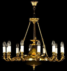 Casa Padrino Luxus Barock Messing Kronleuchter Gold  72 x H. 58 cm - Hotel & Restaurant Kronleuchter - Edel & Prunkvoll