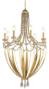 Casa Padrino Luxus Barock Kronleuchter mit Swarovski Kristallglas Gold  55 x H. 98 cm - Prunkvoller Wohnzimmer Kronleuchter im Barockstil - Luxus Qualit�t - Made in Italy