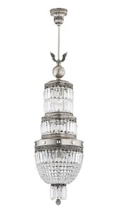 Casa Padrino Luxus Barock Kristall Kronleuchter Silber  30 x H. 120 cm