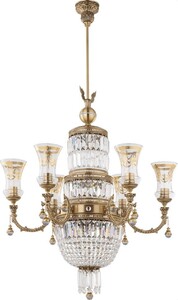 Casa Padrino Luxus Barock Kronleuchter Messing mit Patina / Gold  75 x H. 138 cm