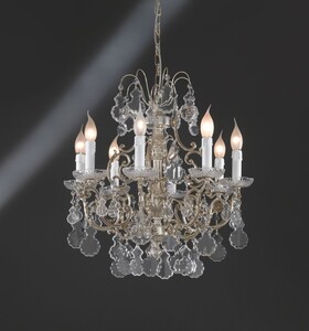 Casa Padrino Luxus Barock Kronleuchter Silber  55 x H. 55 cm - Prunkvoller 8-flammiger Messing Kronleuchter - Barockstil M�bel